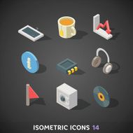 Flat Isometric Icons Set 14