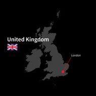 Detailed map of United Kingdom and capital city London with