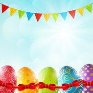 Easter eggs on sunny background N2