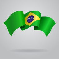 Brazilian waving Flag Vector illustration