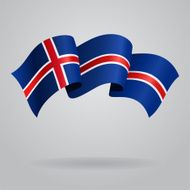 Icelandic waving Flag Vector illustration