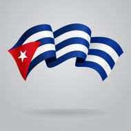 Cuban waving Flag Vector illustration
