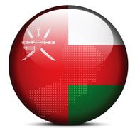 Map with Dot Pattern on flag button of Sultanate Oman
