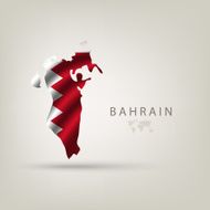 Flag of BAHRAIN as a country with shadow