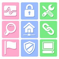 Pastel Website icons set great for any use Vector EPS10