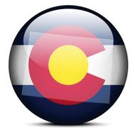 Map on flag button of USA Colorado State