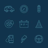 Simple set of auto related vector icons for your design N2