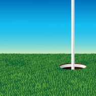 green golf field and hole