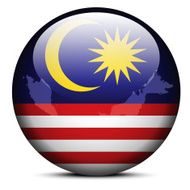 Map on flag button of Malaysia