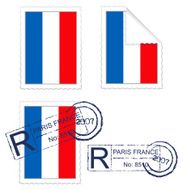French Flag Stamp Set