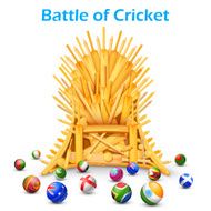 Cricket bat throne with different participating countries