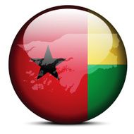 Map on flag button of Guinea Bissau