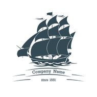 Big sail ship logo icon