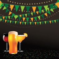 Happy hour drinks bunting background