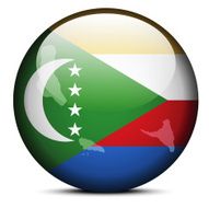Map on flag button of Union the Comoros