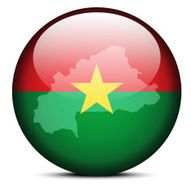 Map on flag button of Burkina Faso