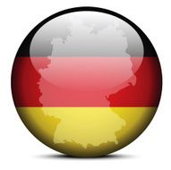 Map on flag button of Federal Republic Germany