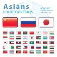 Set of Asian flags vector illustration N9