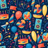 Celebration seamless pattern with party icons and objects