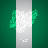 Low Poly Nigeria with National Colors