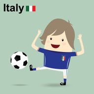 italy national football team businessman happy is playing socce