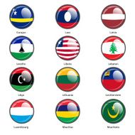 Set circle icon Flags of world sovereign states N13