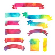 vector watercolor colorful ribbons banners N12