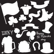 vector silhouette elements St Patrick&#039;s Day