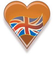 Union Jack Flag in heart illustration