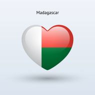 Love Madagascar symbol Heart flag icon