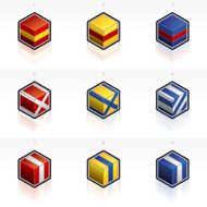 International Maritime Flags Icons Set - Design Elements
