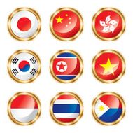 Flag buttons Asia one