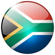 South Africa Round Glass Button