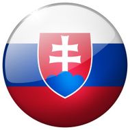 Slovakia Round Glass Button