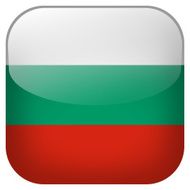 Bulgaria national flag square button isolated on white background