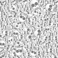 Group of skulls as a background vector