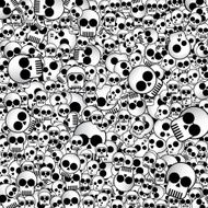 Group of skulls as a background vector N2