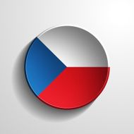Czech Republic 3d Round Button
