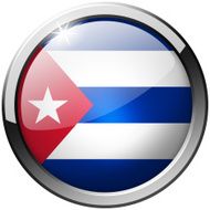 Cuba Round Metal Glass Button