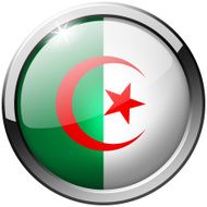 Algeria Round Metal Glass Button