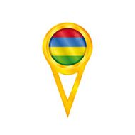 Mauritius pin flag