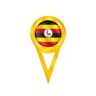 Uganda pin flag