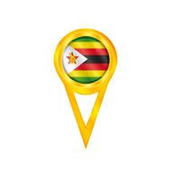Zimbabwe pin flag