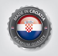 Made in Croatia seal Croatian Flag (vector art)