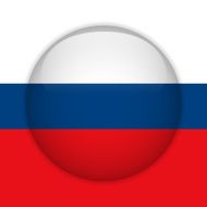 Russia Flag Glossy Button N2