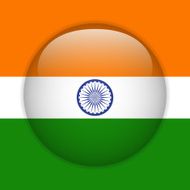 India Flag Glossy Button