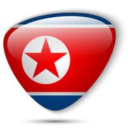 North Korea Flag Glossy Button