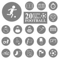 20 Icons all about football soccer set