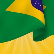 Background With Realistic Flag Of Brazil Vector