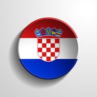 Croatia 3d Round Button